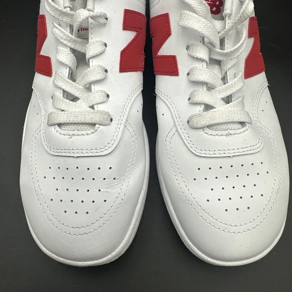 New Balance BB80RTB Men's Sneakers White Red Size 9.5 US 43 EU‎ Leather Casual